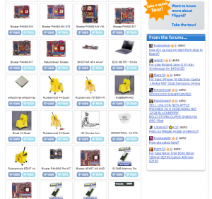 Screenshot of motherboard page of shopping website with related items including mop-buckets.