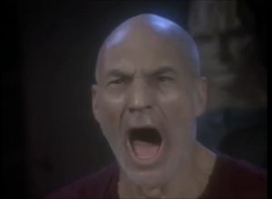 Picard shouting defiantly