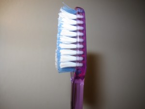 Toothbrush trimmed medium.