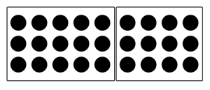 Two groups of dots enclosed in boxes