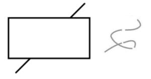 Line with rectangle on top