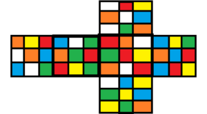 Geometric net of a fully-scrambled Rubik’s cube