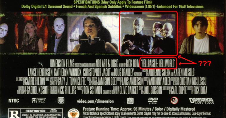 Hellraiser 8 DVD cover with image of Twin Cenobytes