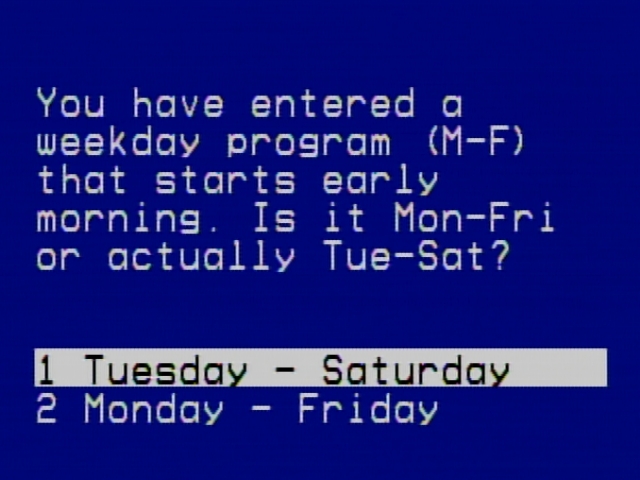 Daily A.M. Program Clarification Screen